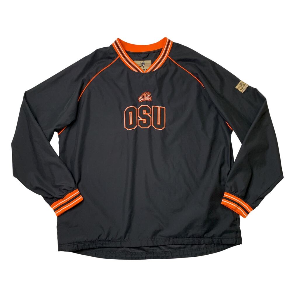 Oklahoma State Cowboys Windbreaker Mens 2XL Black Heisman Collection Reebok Y2K